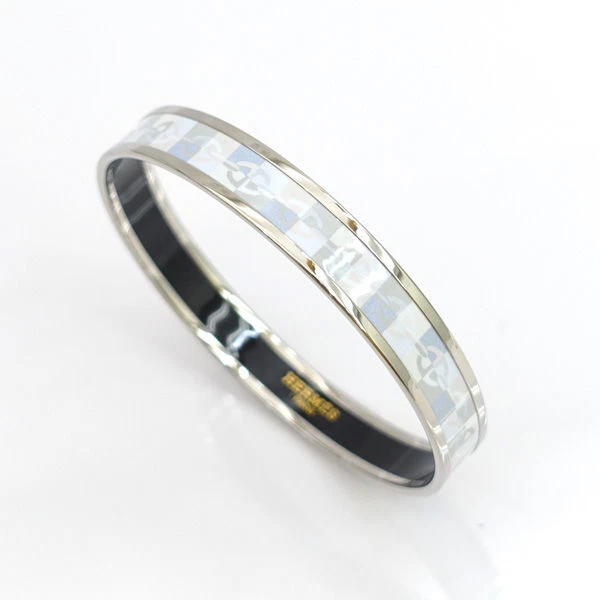 Hermes Email Bangle Bracelet White Silver Chaine d Ancre Women s