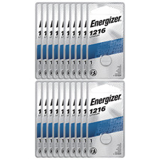 Energizer CR1216 3V Lithium Coin Cell Battery Blister Pack 20 Count