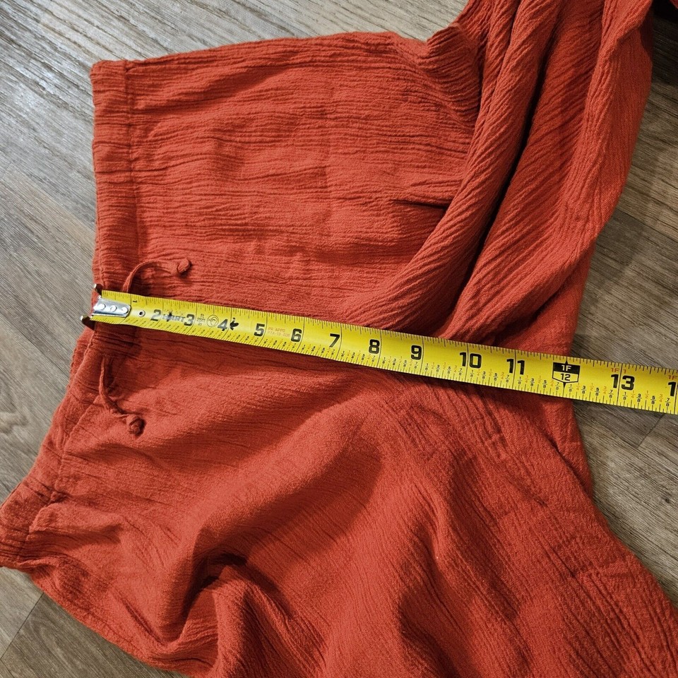 Chicos Pull On Gauze Pants Womens Size 0/Small Orange Cargo Cropped