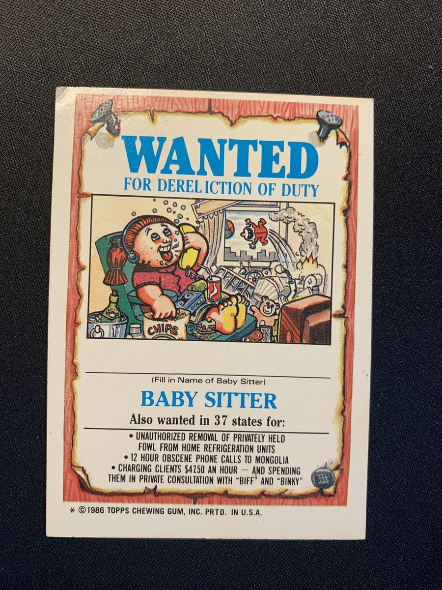 Topps 1986 Garbage Pail Kids Sticker Card Unzipped ZACK #132b