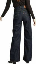LEVI'S W 24 X34 NWT Ribcage Dark Denim High Rise Wide Leg Jeans Free People