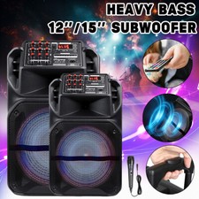 9000W Portable Bluetooth Speaker Sub woofer Heavy Bass Sound Party System w/ Mic