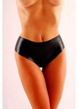 100% lateksowa guma czarna talia trójkątne szorty / spodnie obcisłe 0,4 mm S-XXL