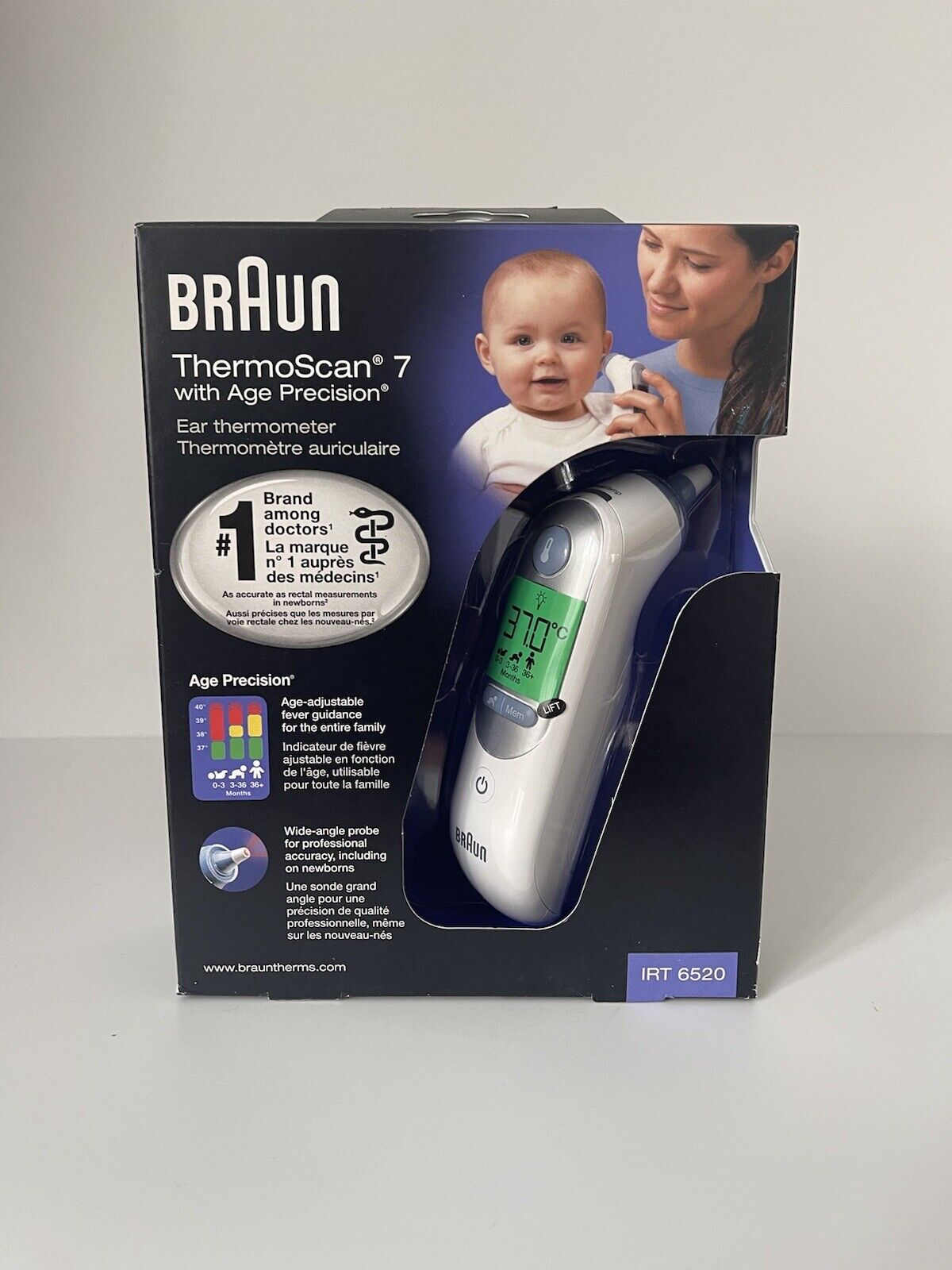 Braun ThermoScan 7 with Age Precision IRT6520 Ear Thermometer Digital