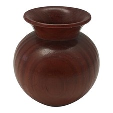 Handmade Turned Dark Wood Bud Vase