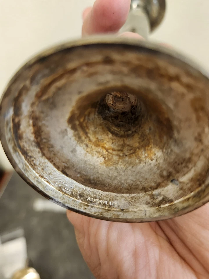 2 Pc Godinger Silver Plated 6"  , Leonard Candle Stick Holder 8" - Image 4 of 4