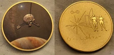Pioneer Space Probe Gold Coin Plate Exploration Aliens Science Nude Man Woman