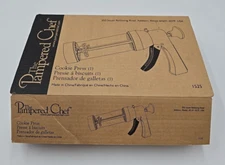 The Pampered Chef 1525 Cookie Press with 16 Discs - White