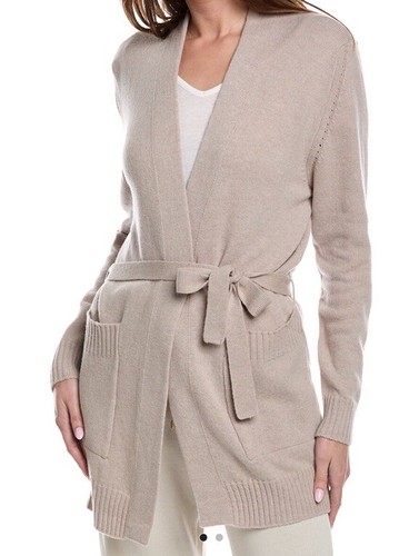 HANRO $258 Knits Belted Wool Cardigan Size Medium