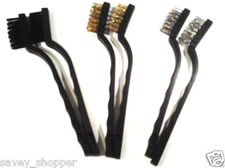  MINI WIRE BRUSHES 6 PC. STAINLESS STEEL BRASS NYLON CLEANING DETAIL BRUSHES