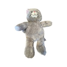 Build A Bear Workshop Cat Kitten Plush 17" Stuffed Toy BABW 2010 Gray Pink Ear