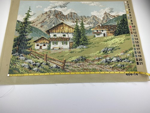 Unbranded Needlepoint Tapestry Canvas Home Evergreen Mountain 25in By 17in - Picture 3 of 4