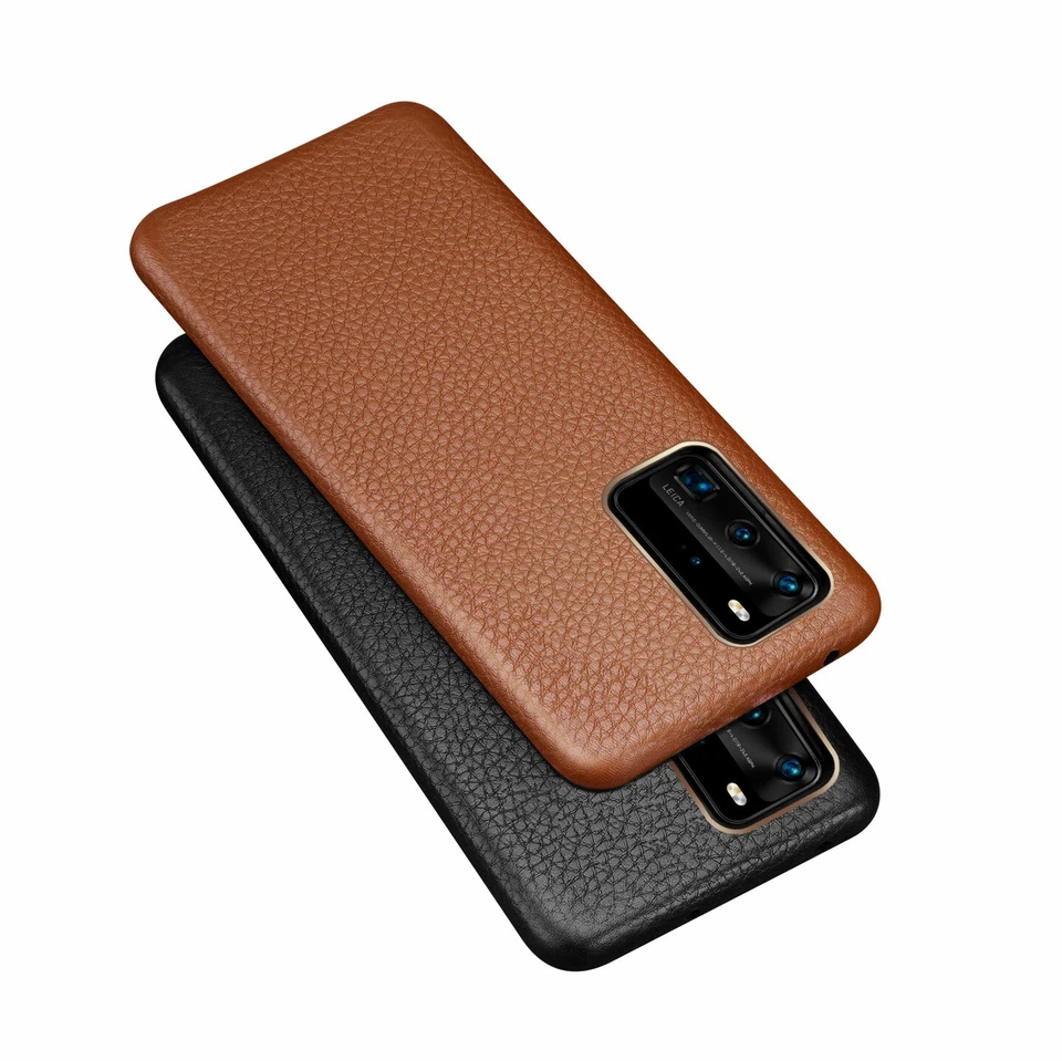 Funda rígida trasera de lujo CUERO DE VACA GENUINO para Huawei P30 P40 PRO  Foto 3 de 4