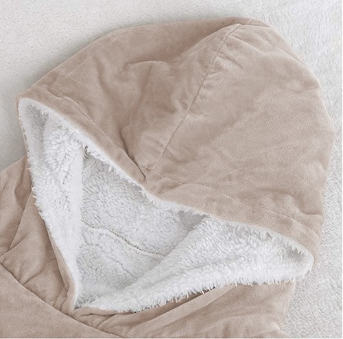 Adult Oversized Hoodie Blanket Heavy Plush Sherpa Fleece Giant Hooded Sweatshirt - Picture 27 of 94
