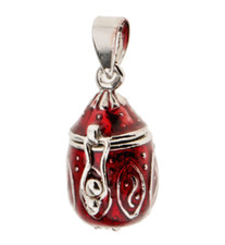 Easy Fill RED URN CREMATION ASHES FAMILY or PET Pendant 925 Silver 24" Necklace