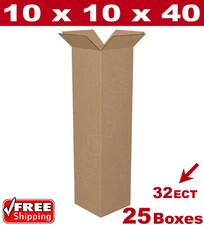25 - 10x10x40 Cardboard Boxes Mailing Packing Shipping Box Corrugated Carton