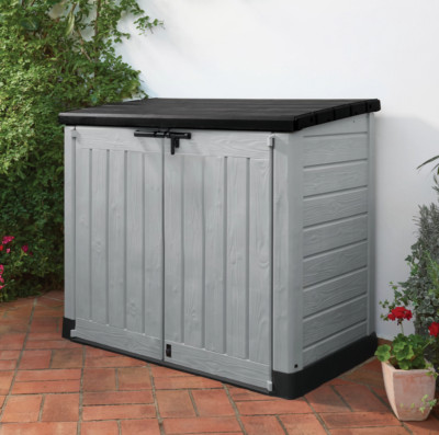 Keter Extra Large Outdoor Garden Patio Tool Storage Box Grey Cabinet ...