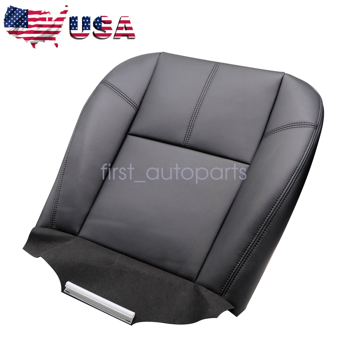 Aazon.co: SecosAutoparts Driver Side Botto Non-Perforated Leather Seat Cover Black Copatible - Foto 5