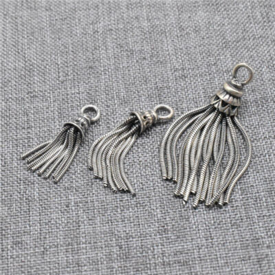 Sterling Silber Schlangenkette Quaste Charm Anh?nger f��r Halskette Armband
