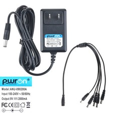 PwrON 9V 2A Effect Pedal Power Adapter US Plug 5 Way Daisy Chain Splitte Cable