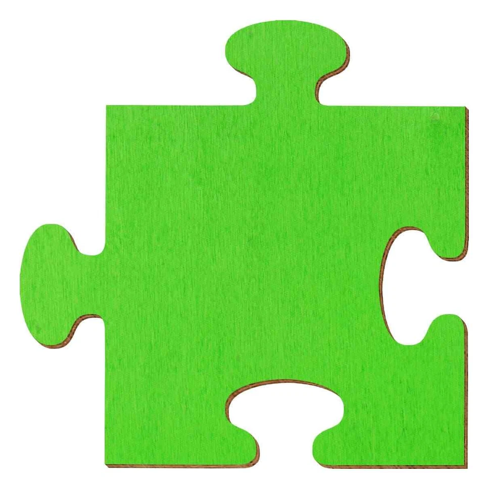 Hellgrünes Holz Puzzle - Deko Zuschnitte Größenauswahl - Bild 1 von 1
