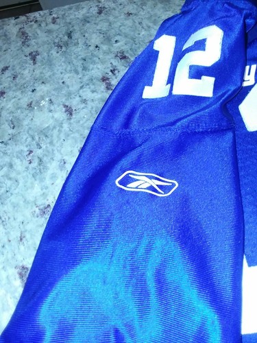NY Giants #12 Authentic Reebok Blue Painted Jersey NFL Youth L 14/16 - Picture 6 of 11