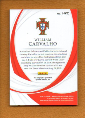 Panini William Carvalho auto 1/1 サイン