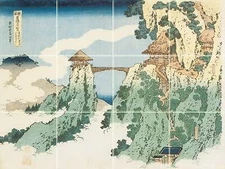 Tile Mural Bridge by Hokusai Japanese Art Kitchen Wall Backsplash Marble Ceramic