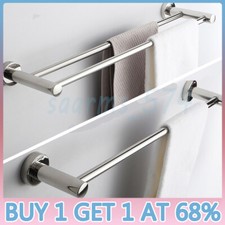 40/50/60cm Single Double Towel Rail Rack Holder Wall Mounted Bathroom Kitchen UK