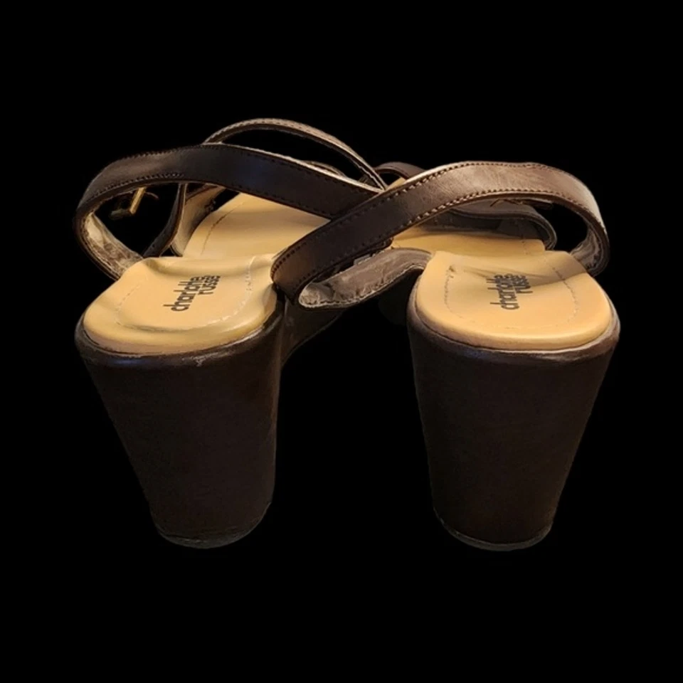 Sandalias Charlotte Russe Plataforma Talla 8 Cuero Grueso Y2K Chocolate Boho Western Foto 2 de 4