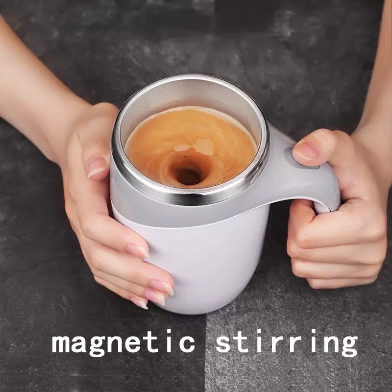 Automatic self stirring coffee mug, stainless steel blender coffee mug