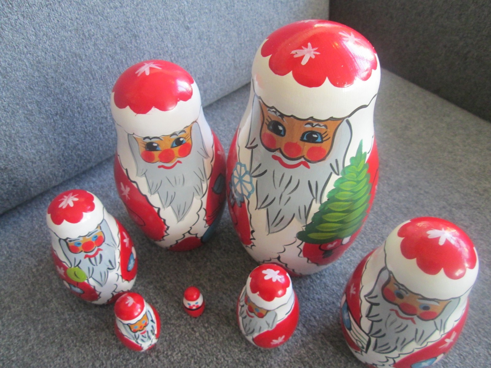 VINTAGE FATHER CHRISTMAS NESTING DOLLS eBay