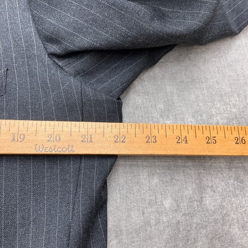 Pierre Cardin Suit Men 42 Gray White Pinstripe 36"Wx 31"L Pleat USA Union Made - Picture 5 of 24