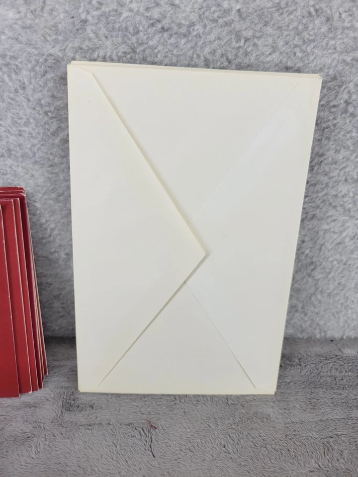 Juego de 10 tarjetas de felicitación de papel Magic Season gatito borde rojo con sobres Foto 3 de 4