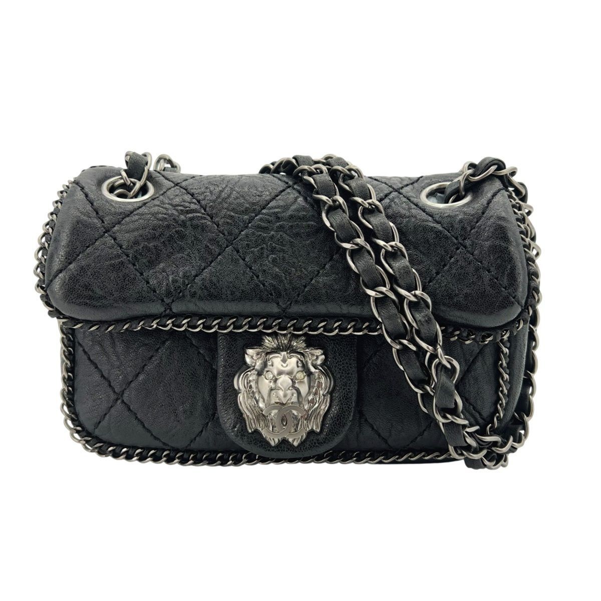 Vintage CHANEL Matelassé Lion Coco Mark Chain Strap Quilted Shoulder Bag 25014408