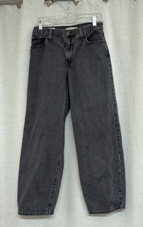 Jeans LEVI'S neri larghi papà gamba larga pantaloni denim rilassati tg 26