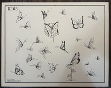 1982 Spaulding  Rogers Tattoo Flash Sheet K163 Vintage Black Line Art