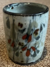 English Studio Pottery Vase Colin Kellam Small 8.5cm Abstract Floral