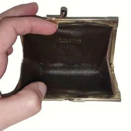 Valentino Brown Geometric Pattern Shell Coin Case… - image 4