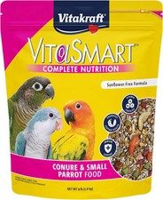 VitaSmart Conure Small Parrot Food 4 Pound Bag Premium Bird Food Mix w