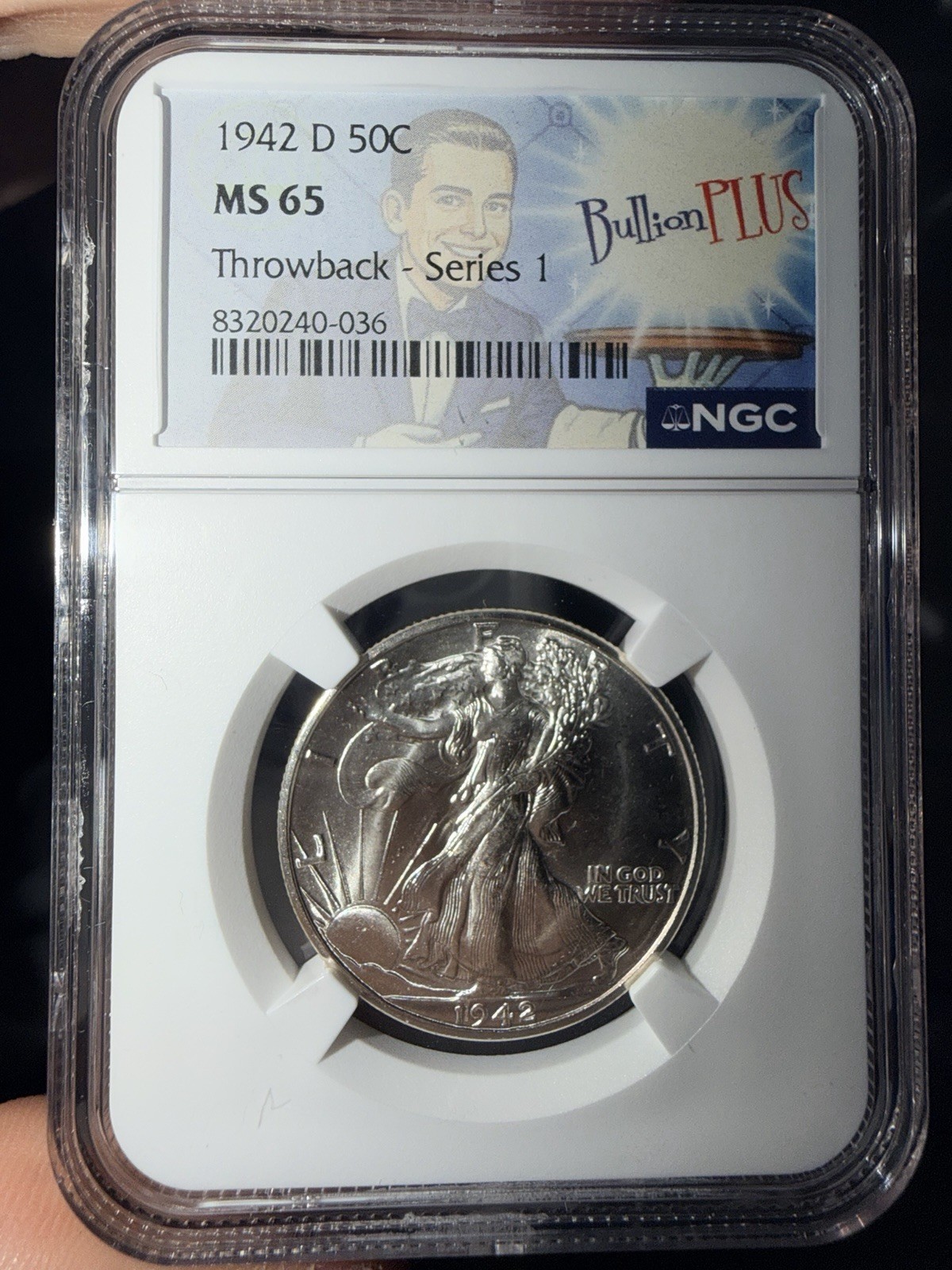1942 D WALKING LIBERTY HALF DOLLAR NGC MS 65 - BULLION PLUS WHITE POWDERY LUSTER