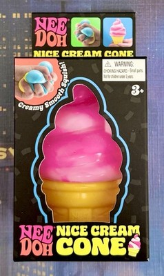 Nee Doh Needoh Nice Cream Cone Pink Swirl Squishy Stress Toy