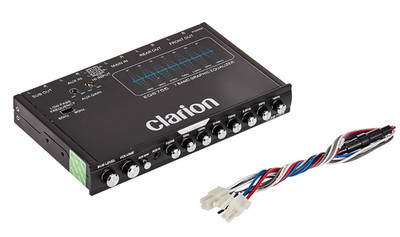EQS755 7-Band Car Audio Equalizer, Front 3.5mm & Rear RCA Aux, High-Level In
