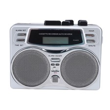 Cassette Player AM/FM Radio With Digital Clock Timer Retro Boombox Tape Recorder