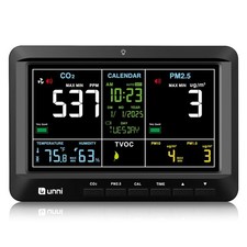 Air Quality Monitor Indoor 7" Display + Alerts, CO2 Monitor PM2.5 PM1.0 PM10 ...