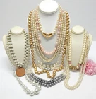 VINTAGE TO NOW FAUX PEARL BEAD NECKLACE LOT, FASHION/COSTUME JEWELRY LOT