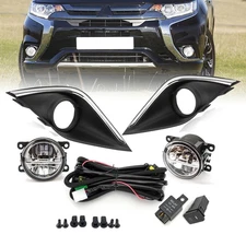 LED Bumper Fog Light Lamp Cover Wiring Switch For Mitsubishi Outlander 2016-2019