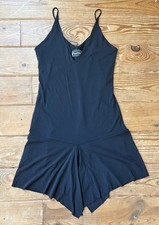 Silvia Petra Black Spaghetti Strap Mini Dress Flowy Layered Hem 90s Vintage
