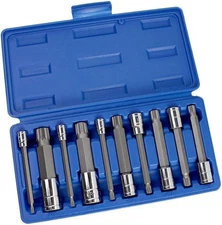 10054A XZN Triple Square Spline Bit Socket Set | Extra Long 4” | 4Mm to 18Mm | 1