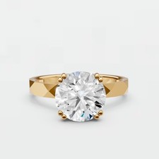 2.00 CT Round Lab Grown Diamond Solitaire Engagement Ring 14K Yellow Gold